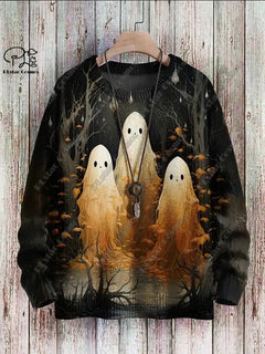 Halloween Ghost Pattern Casual Winter Sweater