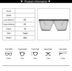 Oversized Square Sunglasses - Multiple Colors