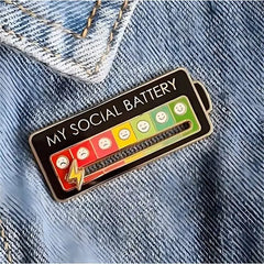 My Social Battery Mood Switching Enamel Pin