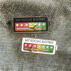 My Social Battery Mood Switching Enamel Pin
