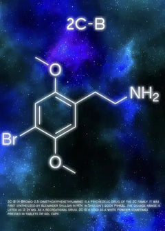 Cosmic Neon Drug Molecules Canvas Art