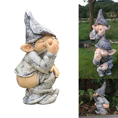 Naughty Gnome Sculpture