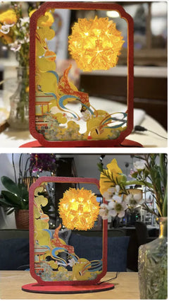 Creative Paper Sculpture Lamp for Goddess Festival