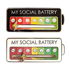 My Social Battery Mood Switching Enamel Pin
