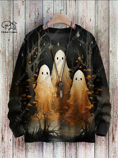Halloween Ghost Pattern Casual Winter Sweater