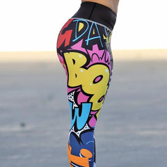 Digital Print Graffiti Women's Jeggings