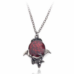 Red Crystal Vampire Bat Pendant
