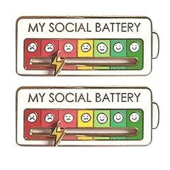 My Social Battery Mood Switching Enamel Pin