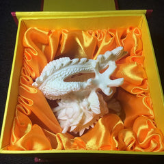 White Dragon with Bead Statue