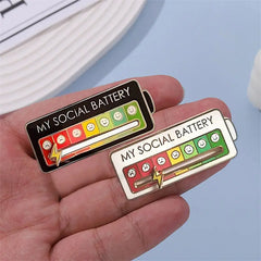 My Social Battery Mood Switching Enamel Pin