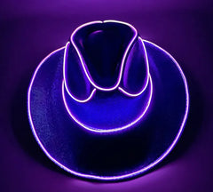 LED Wireless Fluorescent Colorful Cowboy Hat