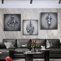 Metal on Metal Canvas Painting