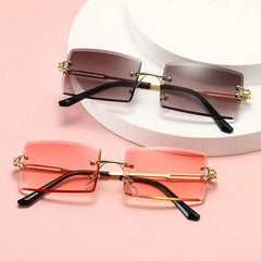 Rimless Rectangle Sunglasses
