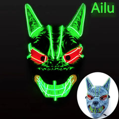 LED Full Face Luminous Wolfman Mask