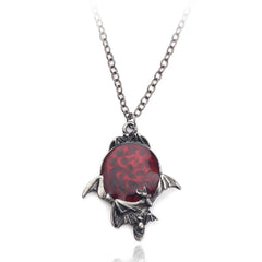 Red Crystal Vampire Bat Pendant