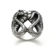 Tiger Head Snake Titanium Steel Ring Ring Ornament