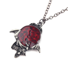 Red Crystal Vampire Bat Pendant