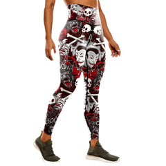 Ladies Leggings with Halloween Themed Pattern Prints