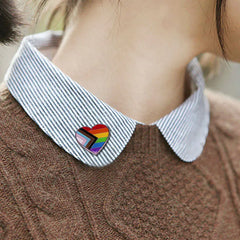 Progress Flag Love Heart Enamel Pin