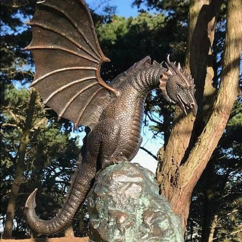 Bronze Fire-breathing Dragon Fountain
