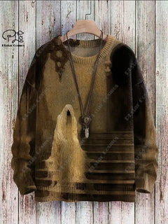 Halloween Ghost Pattern Casual Winter Sweater