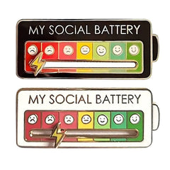 My Social Battery Mood Switching Enamel Pin