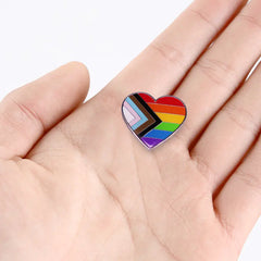 Progress Flag Love Heart Enamel Pin