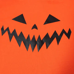 Halloween Pumpkin Print Hooded Dress with Drawstring