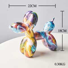 Multicolor Nordic Resin Balloon Dog Statue