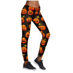 Halloween Printed High Stretch Yoga Leggings