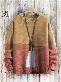 Halloween Ghost Pattern Casual Winter Sweater