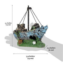Resin Pirate Ship Wreck Aquarium Ornament