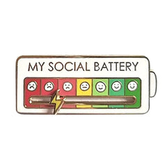 My Social Battery Mood Switching Enamel Pin