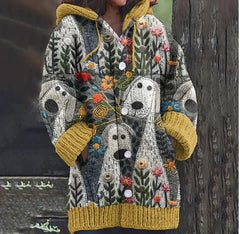 Animal Print Hooded Cape Coat – Casual Fashion