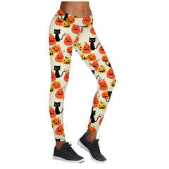 Halloween Printed High Stretch Yoga Leggings