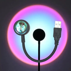 USB Sunset Lamp LED Rainbow Neon Night Light Projector