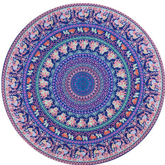 Mandala Elephant Round Tapestry - Variety of Colors and Designs