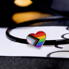 Progress Flag Love Heart Enamel Pin