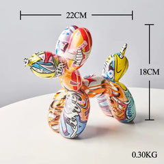Multicolor Nordic Resin Balloon Dog Statue