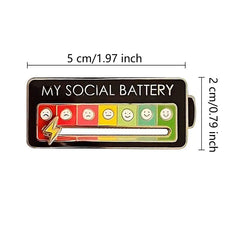 My Social Battery Mood Switching Enamel Pin