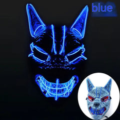 LED Full Face Luminous Wolfman Mask