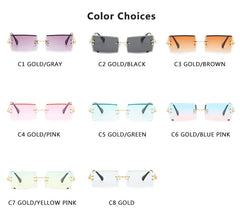 Rimless Rectangle Sunglasses