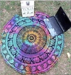 Mandala Elephant Round Tapestry - Variety of Colors and Designs