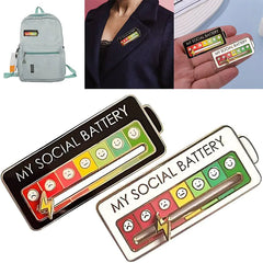 My Social Battery Mood Switching Enamel Pin