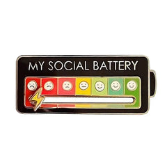 My Social Battery Mood Switching Enamel Pin