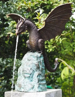 Bronze Fire-breathing Dragon Fountain