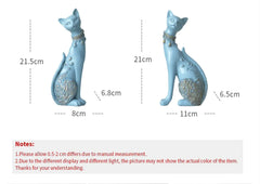 Figurine Decorative Resin Cat Statue