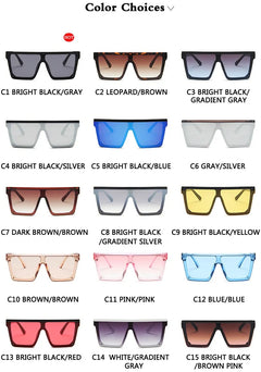 Oversized Square Sunglasses - Multiple Colors