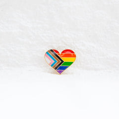 Progress Flag Love Heart Enamel Pin