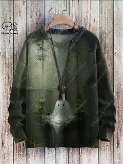 Halloween Ghost Pattern Casual Winter Sweater